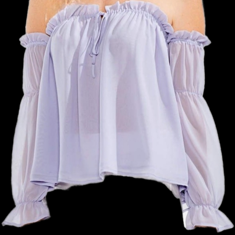 Feminine & Elegant Lavender Off the Shoulder Top from Vince Camuto, XL,Stunning!